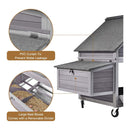 Large 63-Inch Movable Wooden Hen House With Wheels And Nesting Box (SAK50791) - Saksby Wholesale - Large Nest Boxes View