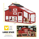 Large 73-Inch Portable Chicken Coop With Wheels And Nesting Box (SAK27495) - Saksby Wholesale - Dimensions