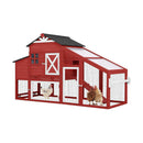 Large 73-Inch Portable Chicken Coop With Wheels And Nesting Box (SAK27495) - Saksby Wholesale - Front Left View On White Background