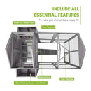 Large 76-Inch Outdoor Chicken Hen House With Sleeping Area And Run [6-10 Chickens] (SAK56431) - Saksby Wholesale - Features View