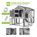 Large 76-Inch Outdoor Chicken Hen House With Sleeping Area And Run [6-10 Chickens] (SAK56431) - Saksby Wholesale - Metal Brackets View