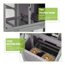 Large 76-Inch Outdoor Chicken Hen House With Sleeping Area And Run [6-10 Chickens] (SAK56431) - Saksby Wholesale - Nesting Box View