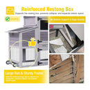 Large 83-Inch Mobile Chicken Coop With Wheels And Nesting Box [4-6 Chickens] (SAK81360) - Saksby Wholesale - Nesting Box View