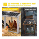 Large 83-Inch Mobile Chicken Coop With Wheels And Nesting Box [4-6 Chickens] (SAK81360) - Saksby Wholesale - UV-Protected And Waterproof Roof