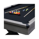 Large 84-Inch Rustic Gray Pool Table With Cues, Balls And X-Legs (SAK54361) - Saksby Wholesale - Stick View