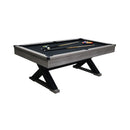 Large 84-Inch Rustic Gray Pool Table With Cues, Balls And X-Legs (SAK54361) - Saksby Wholesale - Front Right View