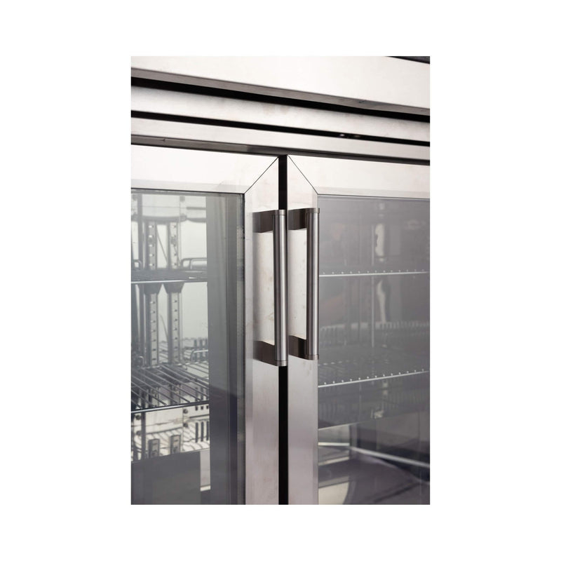 Large Black Stainless Steel Single-Door Fridge For Outdoor Kitchen Islands (SAK15296) - Saksby Wholesale - Door Handle View