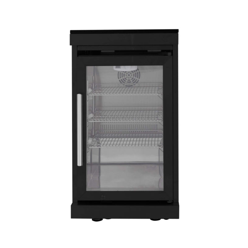 Large Black Stainless Steel Single-Door Fridge For Outdoor Kitchen Islands (SAK15296) - Saksby Wholesale - Front View