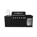 Large Black Stainless Steel Single-Door Fridge For Outdoor Kitchen Islands (SAK15296) - Saksby Wholesale - Set View