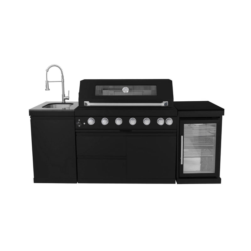 Large Black Stainless Steel Single-Door Fridge For Outdoor Kitchen Islands (SAK15296) - Saksby Wholesale - Set View