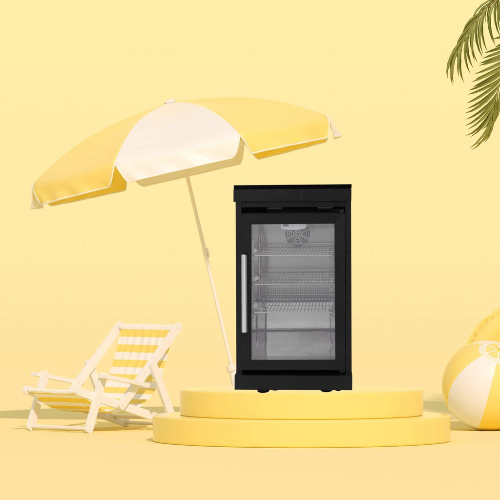 Large Black Stainless Steel Single-Door Fridge For Outdoor Kitchen Islands (SAK15296) - Saksby Wholesale - Preview