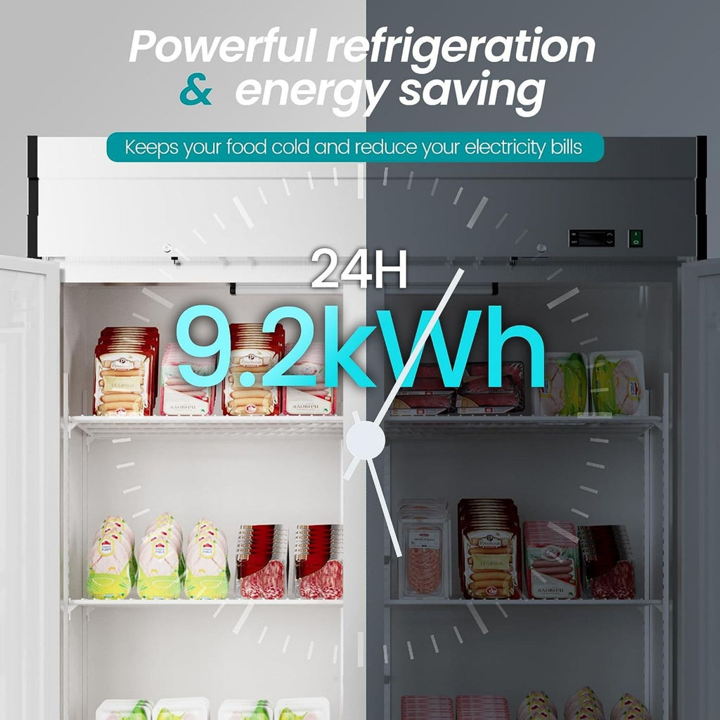 Large Commercial 49 Cu.Ft 2-Door Stainless Steel Reach-In Refrigerator With OmniSmart Temperature Control (SAK54160) - Saksby Wholesale - Features View