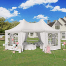 Large Heavy-Duty Customizable Party Tent With Sidewalls And Windows (SAK72615) - Saksby Wholesale - 20X15FT Lifestyle Front View On Grass