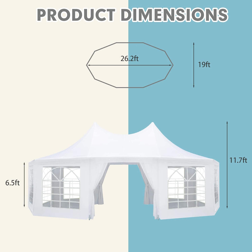 Large Heavy-Duty Customizable Party Tent With Sidewalls And Windows (SAK72615) - Saksby Wholesale - 26X19FT Dimensions