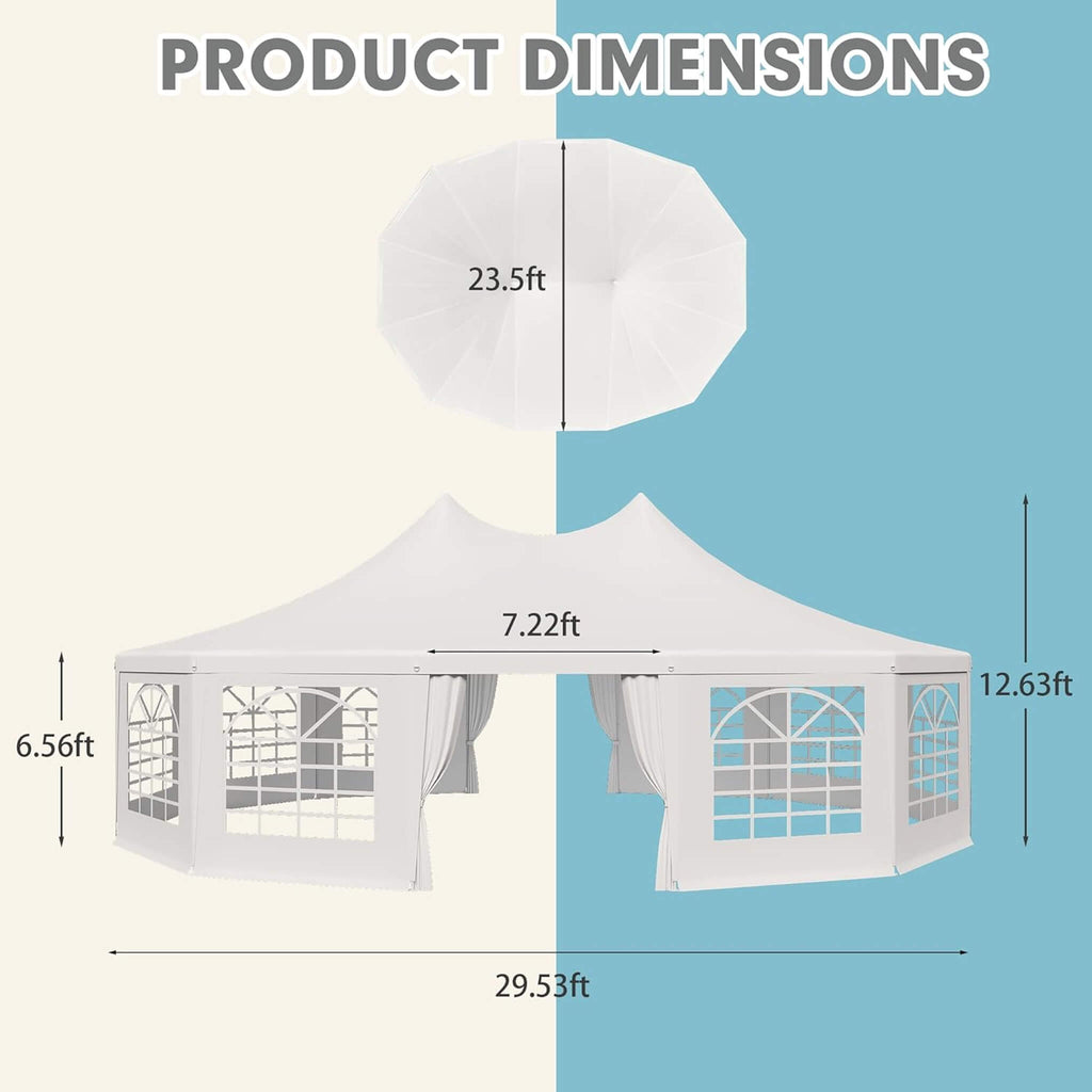 Large Heavy-Duty Customizable Party Tent With Sidewalls And Windows (SAK72615) - Saksby Wholesale - 29X23FT Dimensions