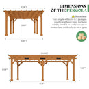 Large Outdoor Cedar Wood Pergola Kit With Slatted Roof (SAK31064) - Saksby Wholesale - 12X20FT Dimensions