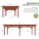 Large Outdoor Cedar Wood Pergola Kit With Slatted Roof (SAK31064) - Saksby Wholesale - 12X24FT Dimensions