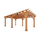 Large Outdoor Cedar Wood Pergola Kit With Slatted Roof (SAK31064) - Saksby Wholesale - Corner View