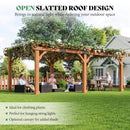 Large Outdoor Cedar Wood Pergola Kit With Slatted Roof (SAK31064) - Saksby Wholesale - Slatted Roof Design