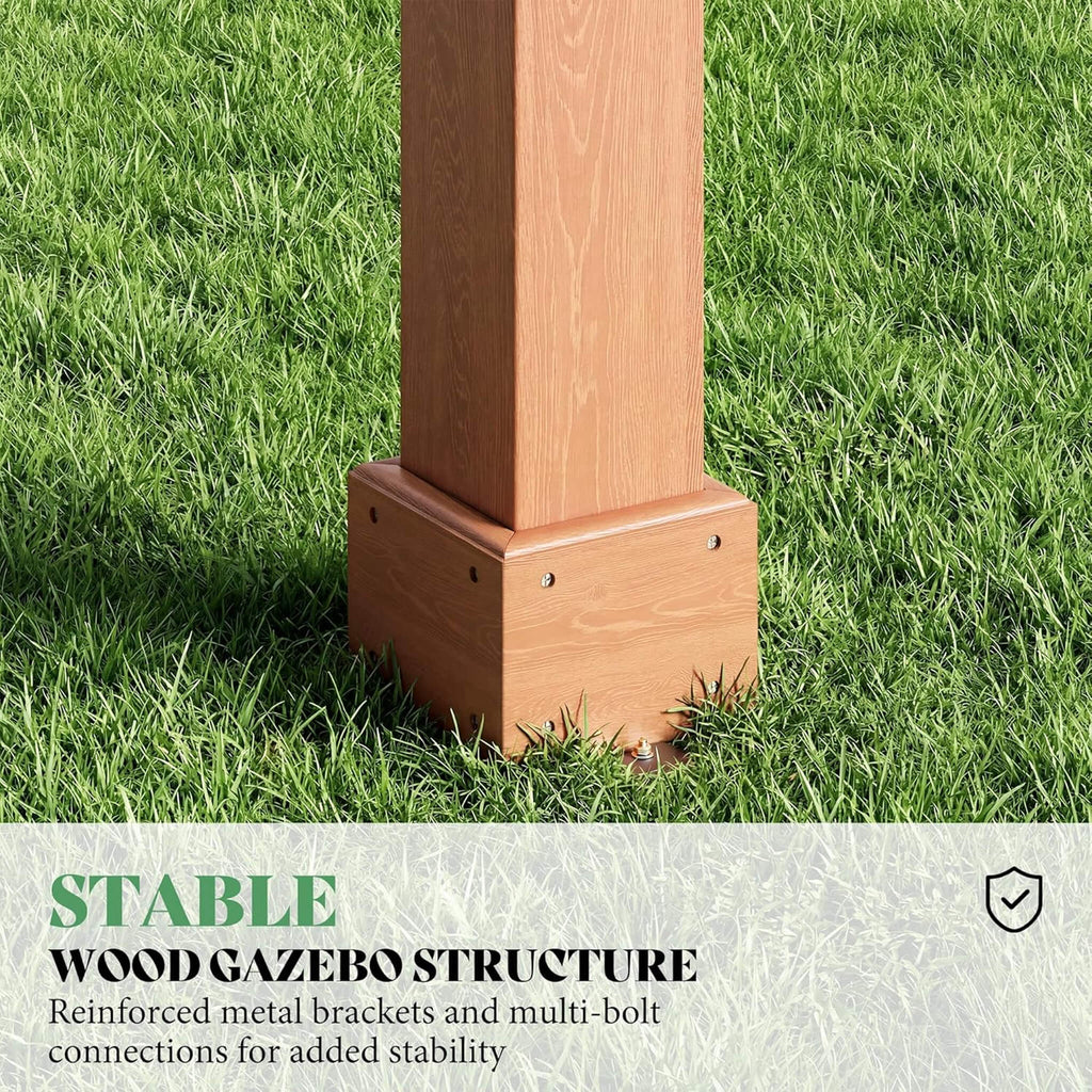 Large Outdoor Cedar Wood Pergola Kit With Slatted Roof (SAK31064) - Saksby Wholesale - Stable Design