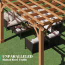 Large Outdoor Cedar Wood Pergola Kit With Slatted Roof (SAK31064) - Saksby Wholesale - Unparalleled Slatted Roof Trellis