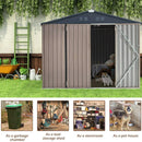 [06X08FT] Large Outdoor Metal Hanover Storage Cabin House Shed (SAK94577) - Saksby Wholesale - Lifestyle View