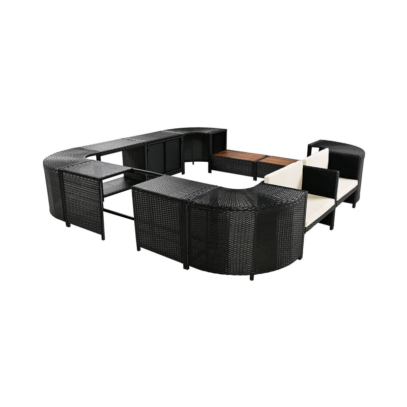 Large Outdoor Quadrilateral Spa Surround Rattan Sectional Sofa Set With Storage Compartments (SAK80217) - Saksby Wholesale - Material Details