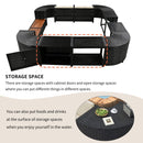 Large Outdoor Quadrilateral Spa Surround Rattan Sectional Sofa Set With Storage Compartments (SAK80217) - Saksby Wholesale - Storage Space