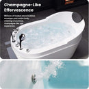 Large Premium Acrylic Whirlpool Tub With Air Jets Pillow And Seat (SAK17326) - Saksby Wholesale - Champagne Like