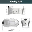 Large Premium Acrylic Whirlpool Tub With Air Jets Pillow And Seat (SAK17326) - Saksby Wholesale - Dimensions-1