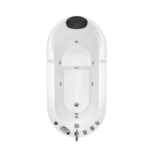 Aqualis Large Premium Acrylic Whirlpool Tub With Air Jets Pillow And Seat (SAK17326)