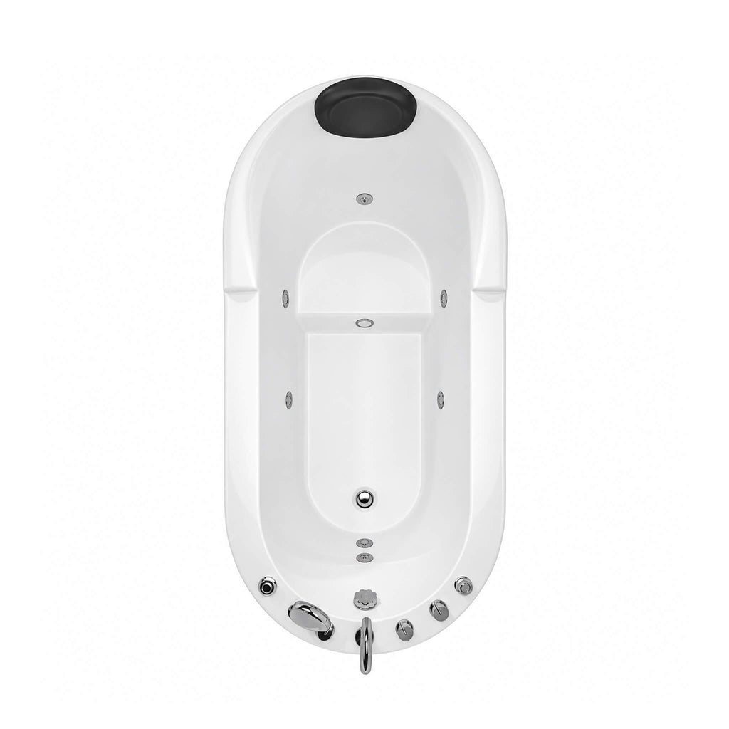 Large Premium Acrylic Whirlpool Tub With Air Jets Pillow And Seat (SAK17326) - Saksby Wholesale - Top View On White Background