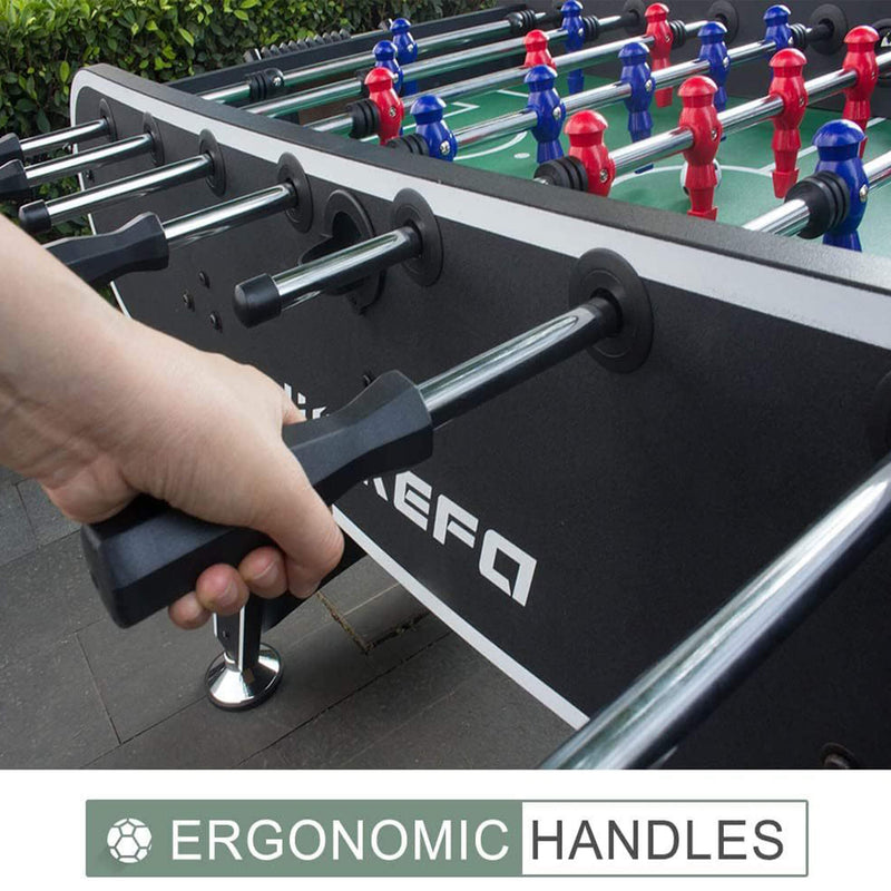 Large Premium Full Size Soccer Foosball Game Table (SAK96312) Saksby - Ergonomic Handles