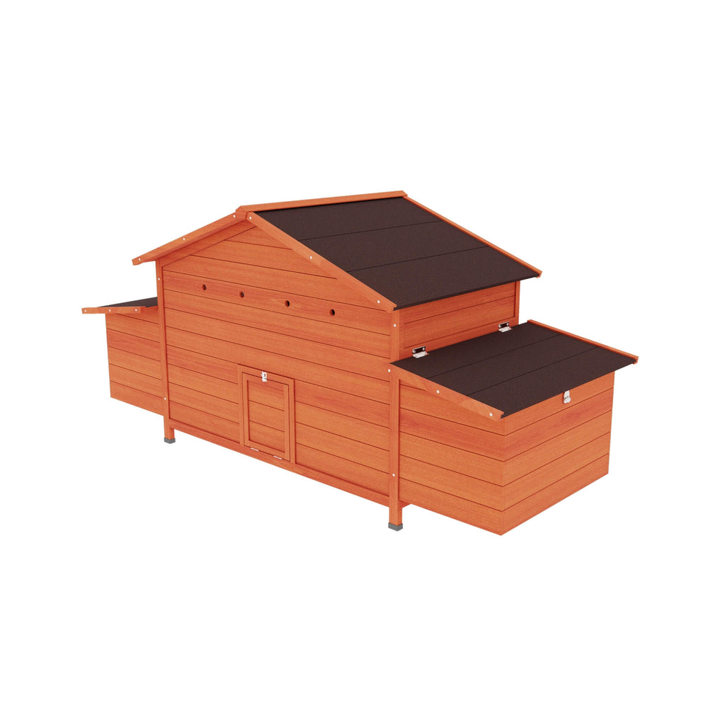 Large Premium Outdoor Spacious Wooden Chicken Coop With Two-sides Nesting Boxes, 44 Inch (Sak21875) - Saksby Wholesale - Front Left View