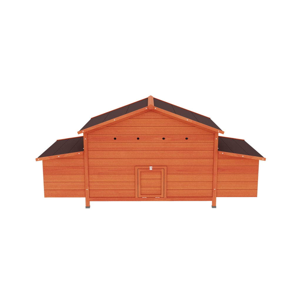 Large Premium Outdoor Spacious Wooden Chicken Coop With Two-sides Nesting Boxes, 44 Inch (Sak21875) - Saksby Wholesale - Front View With Door