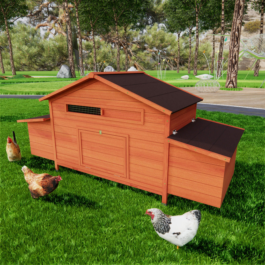 Large Premium Outdoor Spacious Wooden Chicken Coop With Two-sides Nesting Boxes, 44 Inch (Sak21875) - Saksby Wholesale - Lifestyle View Front Left