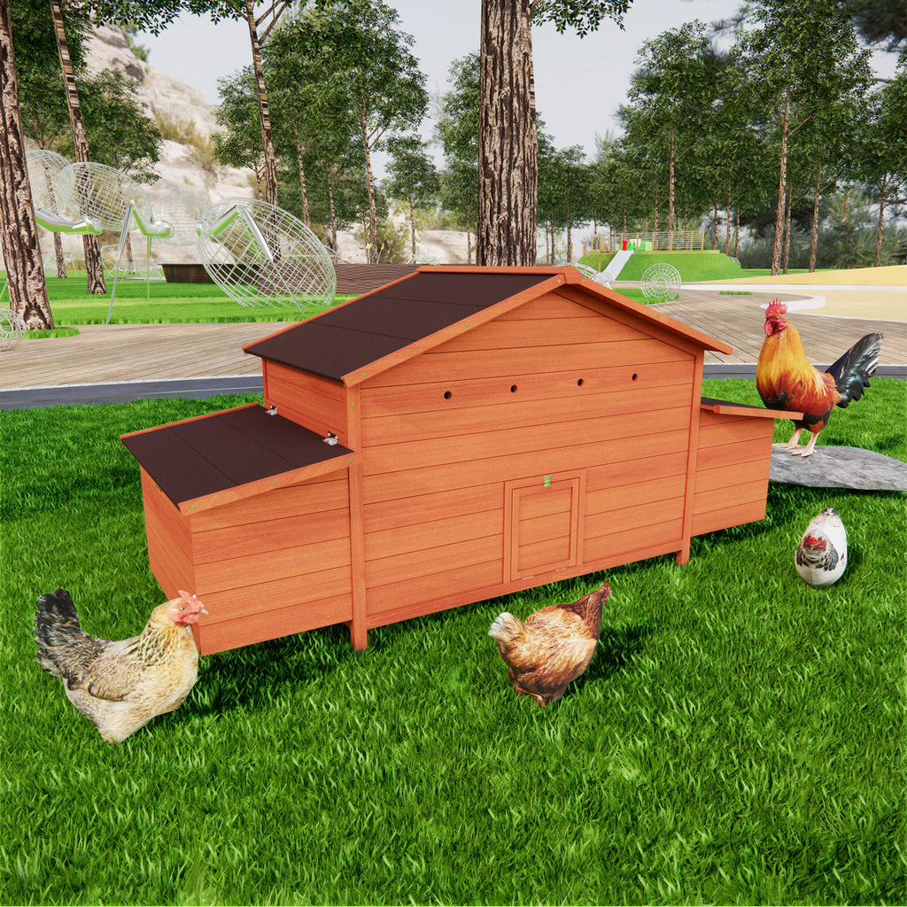 Large Premium Outdoor Spacious Wooden Chicken Coop With Two-sides Nesting Boxes, 44 Inch (Sak21875) - Saksby Wholesale - Lifestyle View