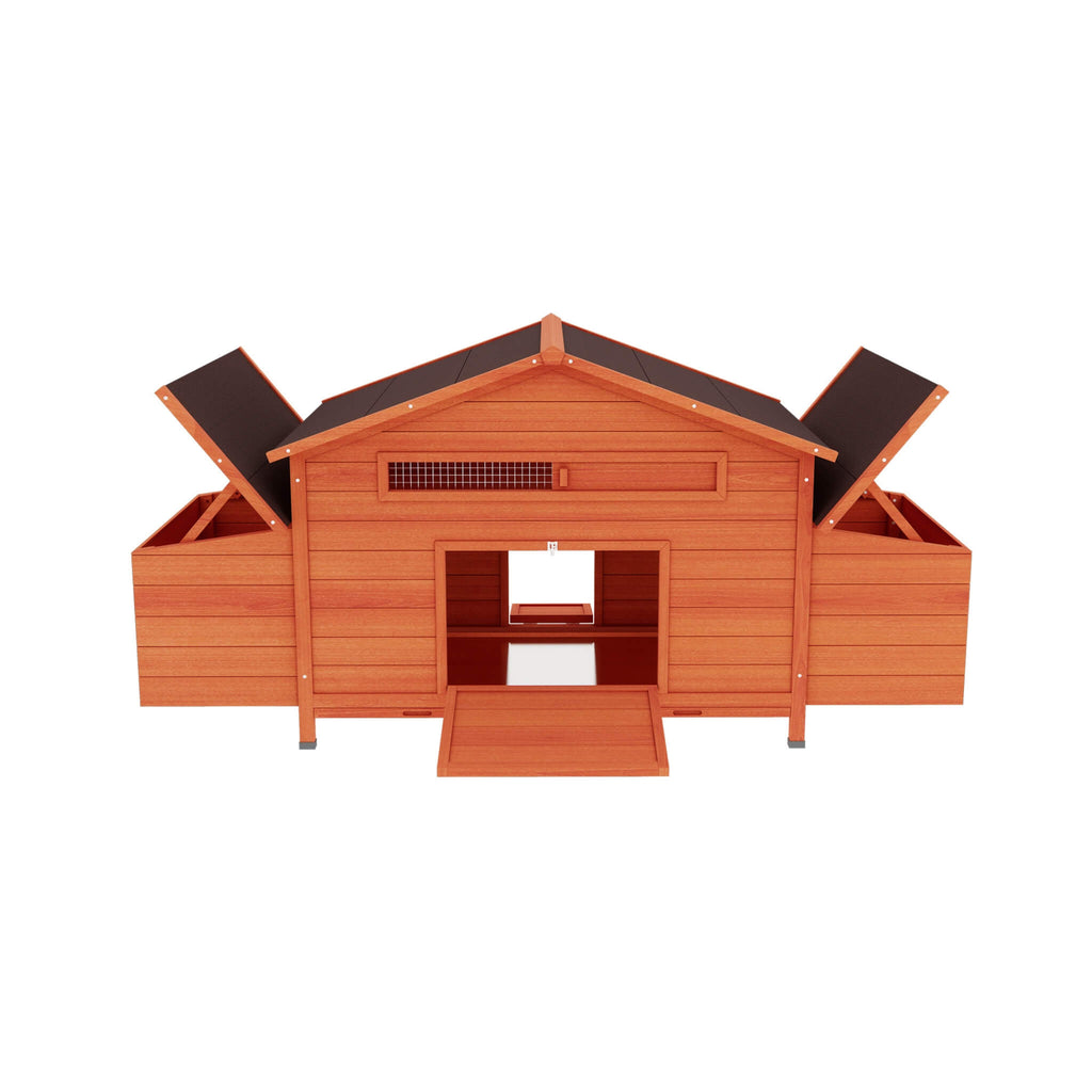 Large Premium Outdoor Spacious Wooden Chicken Coop With Two-sides Nesting Boxes, 44 Inch (Sak21875) - Saksby Wholesale - Open Door Nesting Box View