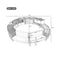 Large Premium Surround Spa Patio Rattan Sofa Set With Storage Compartments And Cushions (SAK75629) - Saksby Wholesale - Dimensions In Inch