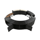 Large Premium Surround Spa Patio Rattan Sofa Set With Storage Compartments And Cushions (SAK75629) - Saksby Wholesale - Front View Open Storage
