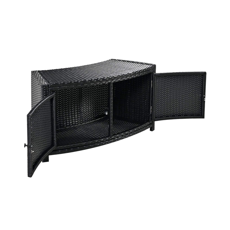 Large Premium Surround Spa Patio Rattan Sofa Set With Storage Compartments And Cushions (SAK75629) - Saksby Wholesale - Open Storage Only