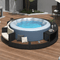 Large Premium Surround Spa Patio Rattan Sofa Set With Storage Compartments And Cushions (SAK75629) - Saksby Wholesale - Poolside