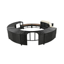 Large Premium Surround Spa Patio Rattan Sofa Set With Storage Compartments And Cushions (SAK75629) - Saksby Wholesale - Product Design Details