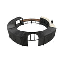 Large Premium Surround Spa Patio Rattan Sofa Set With Storage Compartments And Cushions (SAK75629) - Saksby Wholesale - Spaces