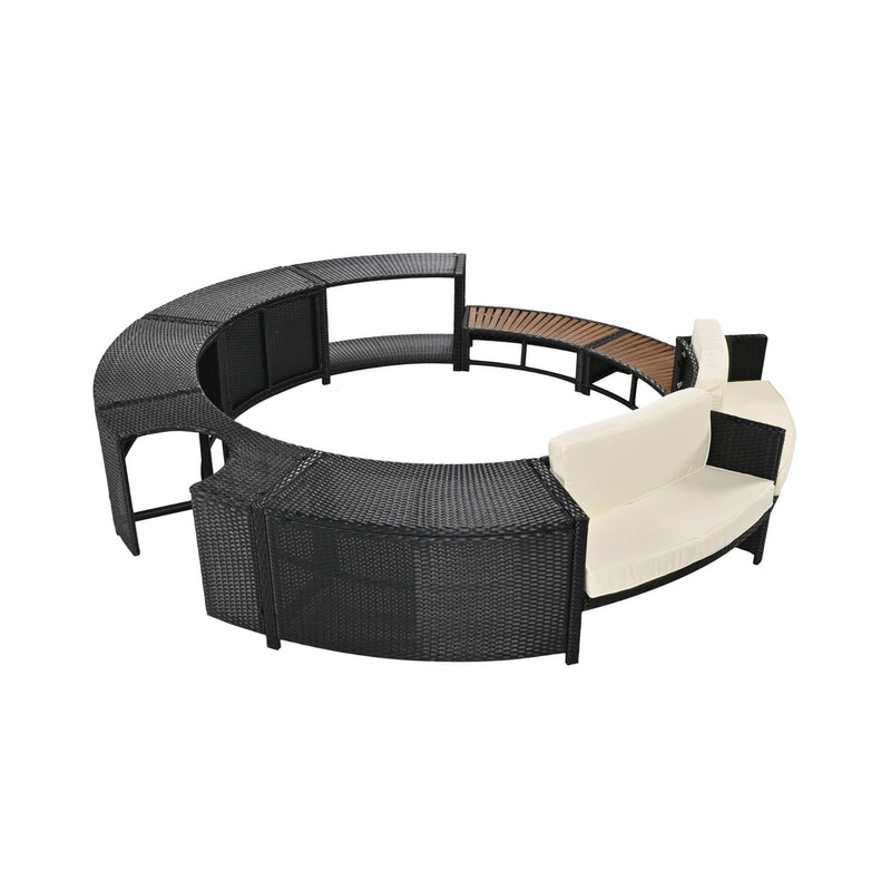 Large Premium Surround Spa Patio Rattan Sofa Set With Storage Compartments And Cushions (SAK75629) - Saksby Wholesale - White Background Focus Image