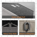 Large Resin Outdoor Storage Shed With Floor, Windows, And Lockable Door (SAK98421) - Saksby Wholesale - Durable Build