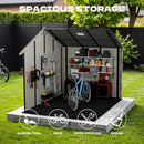 Large Resin Outdoor Storage Shed With Floor, Windows, And Lockable Door (SAK98421) - Saksby Wholesale - Spacious Storage