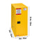 Large Yellow Heavy Duty Flammable Welded Fireproof Storage Cabinet, 35" (SAK52837) - Saksby Wholesale - Dimensions View