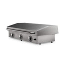 Le Griddle Ultimate Built In Countertop Propane Gas Griddle 41 Inch GFE105 Front Left View With Lid