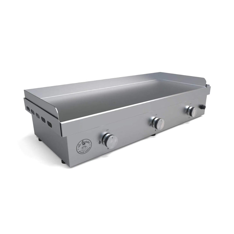 Le Griddle Ultimate Built In Countertop Propane Gas Griddle 41 Inch GFE105 Front Right View Without Lid